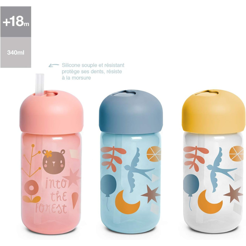 Suavinex Tasse avec paille 340ml - Forêt Jaune