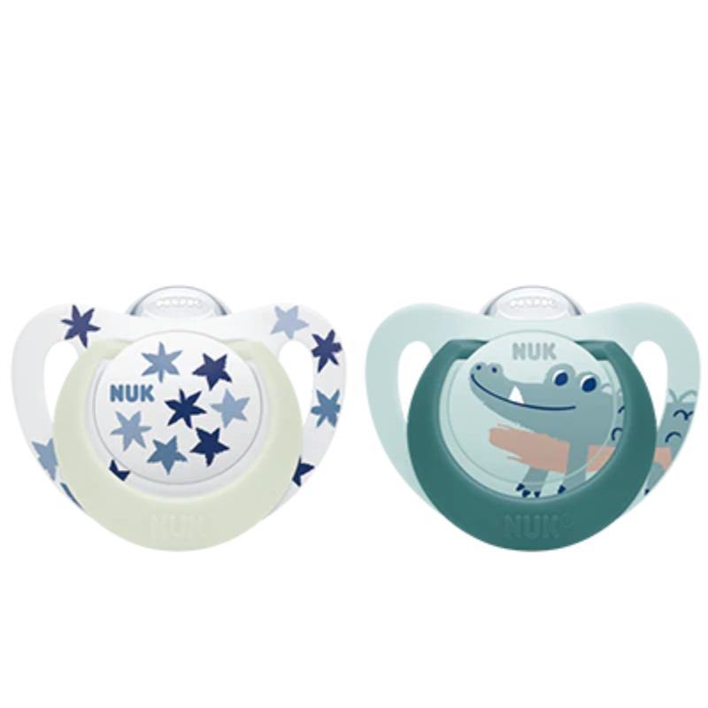 Sucette Nuk Sucette Silicone Star Day et Night 6-18 mois