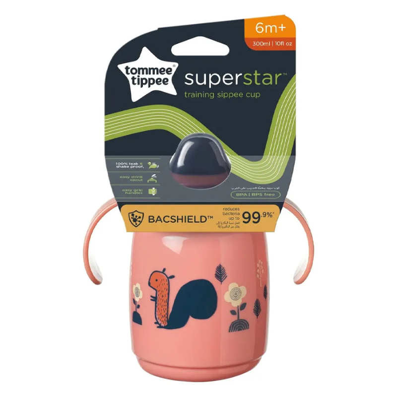 Tasse d'apprentissage anti-fuite Tommee Tippee 300 ml 6 mois et plus - Rose