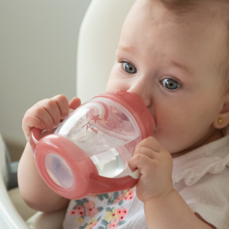 Tasse d'apprentissage Rose Étape 1 – Brille dans le noir +6 MOIS