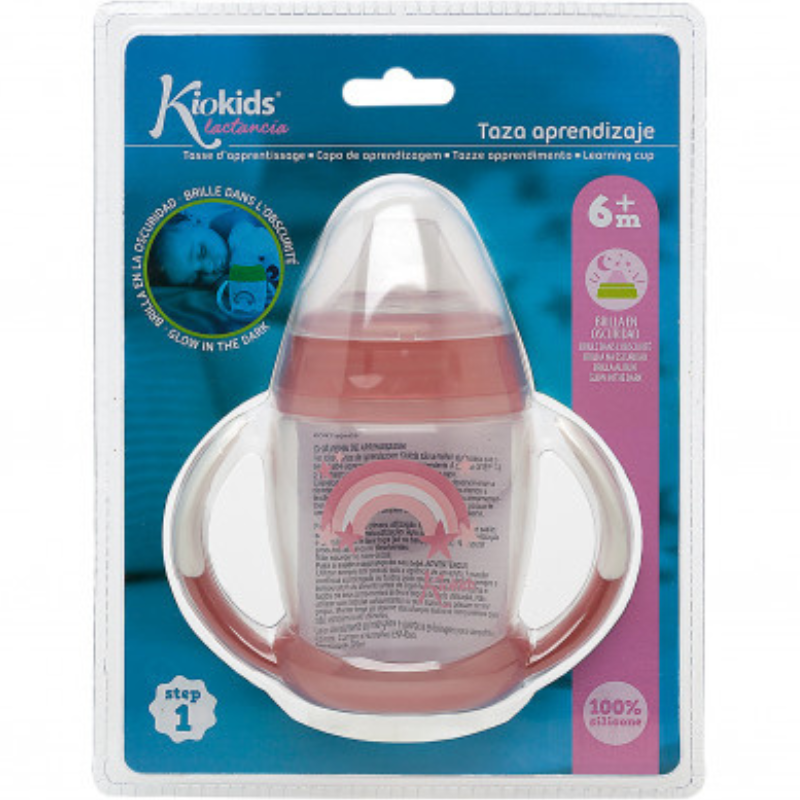 Tasse d'apprentissage Rose Étape 1 – Brille dans le noir +6 MOIS