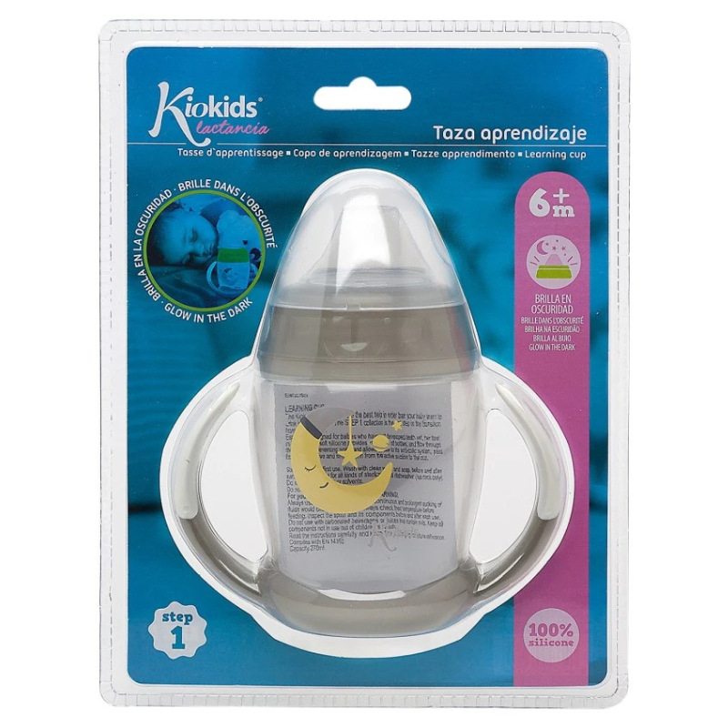Tasse d'apprentissage step 1 brille dans l'obscurité gris +6 MOIS