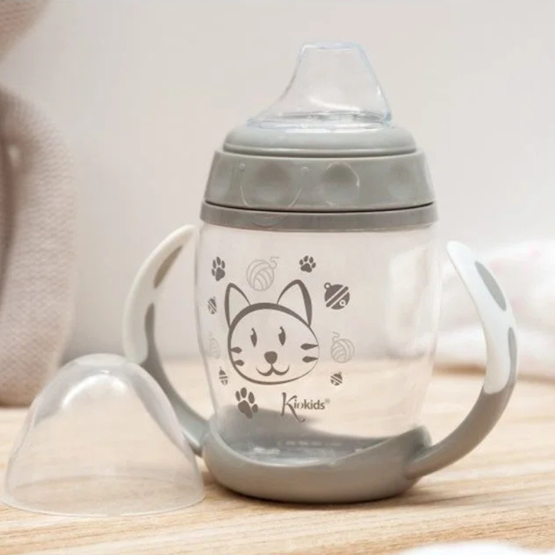 Tasse d’apprentissage Step 1 gris – Kiokids +6 MOIS
