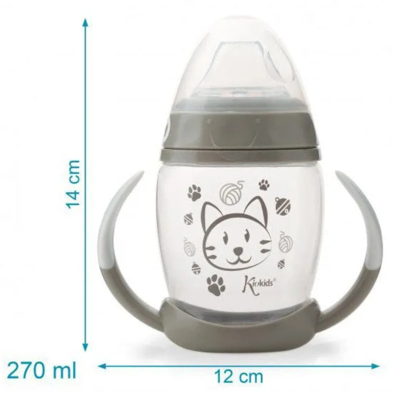 Tasse d’apprentissage Step 1 gris – Kiokids +6 MOIS