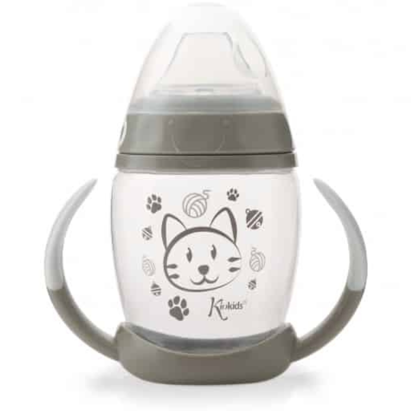 Tasse d’apprentissage Step 1 gris – Kiokids +6 MOIS