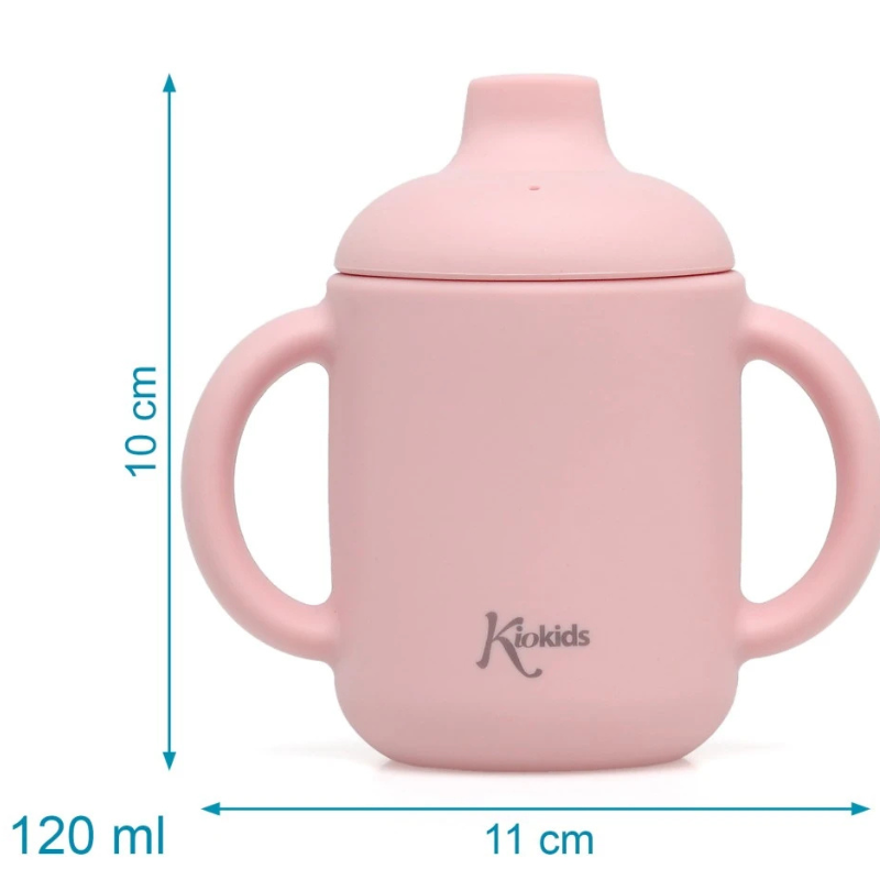 Tasse en silicone Rose avec poignées +4 MOIS