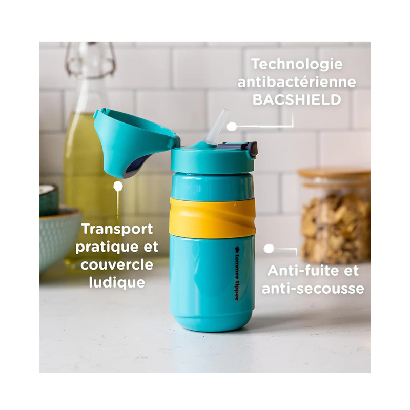 Tommee Tippee Gourde Anti-Fuite avec Paille 500ml