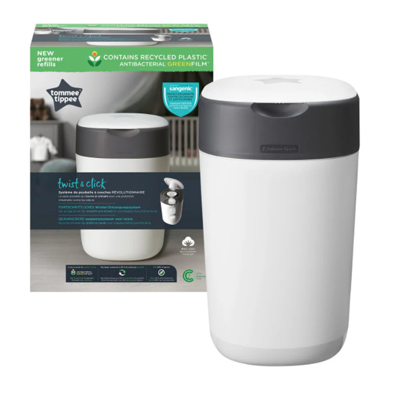 xx Tommee Tippee Poubelle à Couches Anti-Odeur Twist & Click - Blanc