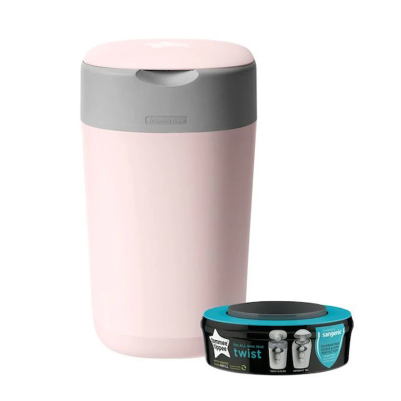 Tommee Tippee Poubelle à couches Anti-Odeur Twist - Click - Rose