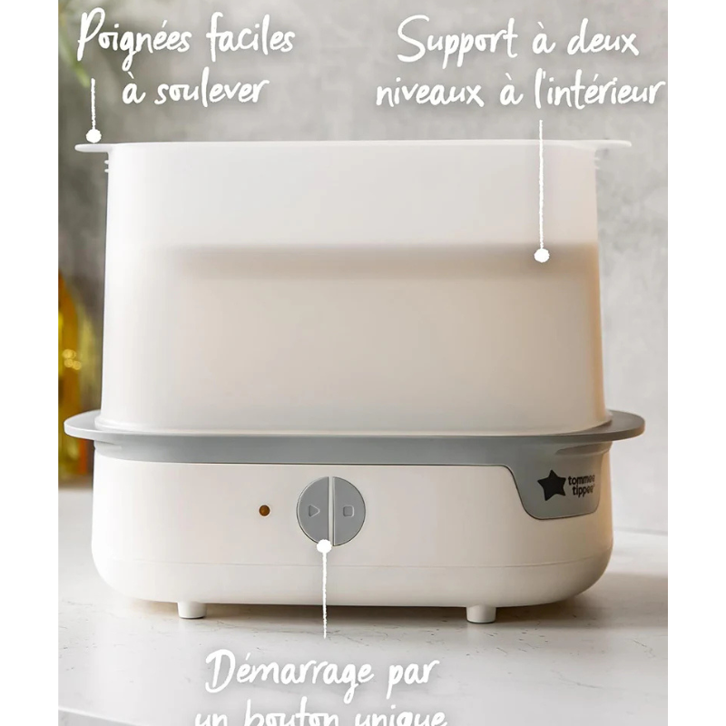 Tommee Tippee Stérilisateur Électrique à Vapeur Super Steam – Blanc