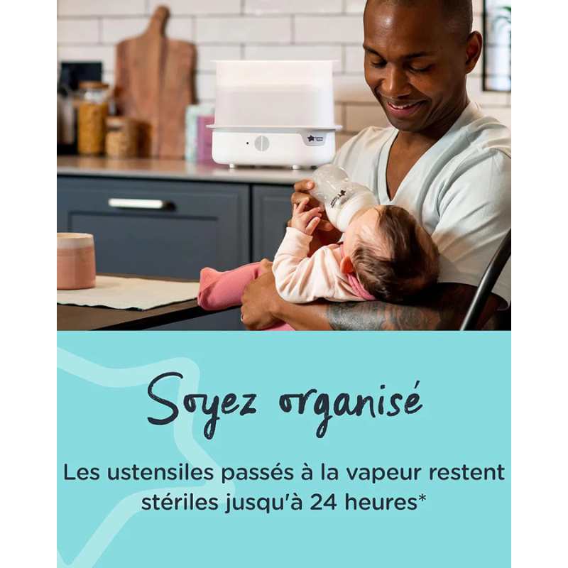 Tommee Tippee Stérilisateur Électrique à Vapeur Super Steam – Blanc