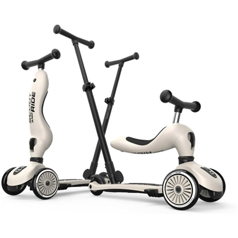 Trottinette 2 en 1 pour enfant avec guidon Blanc - SCOOT AND RIDE
