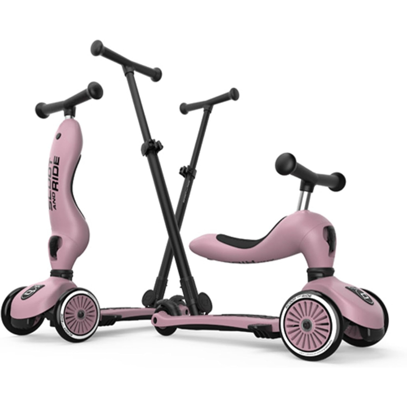Trottinette 2 en 1 pour enfant avec guidon Rose - SCOOT AND RIDE