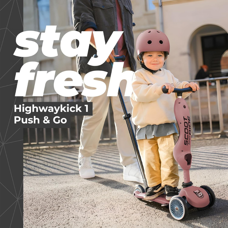 Trottinette 2 en 1 pour enfant avec guidon Rose - SCOOT AND RIDE