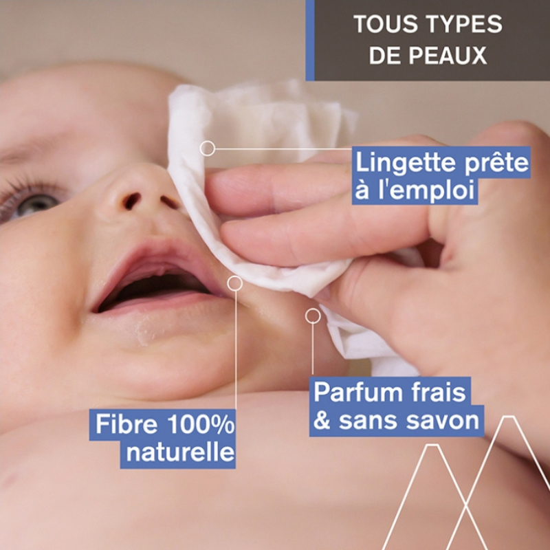 Uriage Bébé 1ères Lingettes d'Eau Nettoyante 70 Lingettes