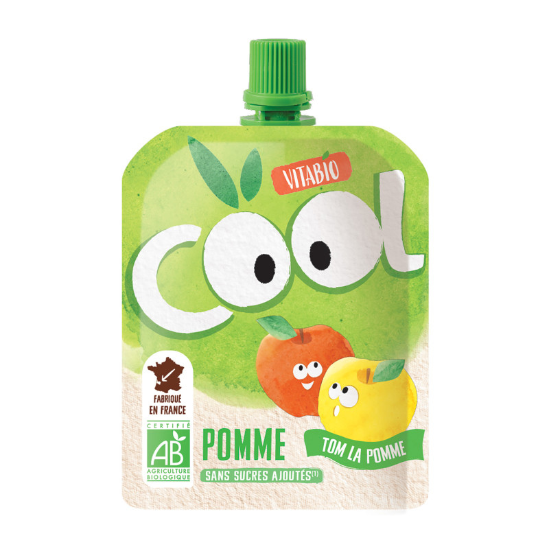 Vitabio Cool – Gourdes Fruits Pomme 4×90 g – Compote – BIO