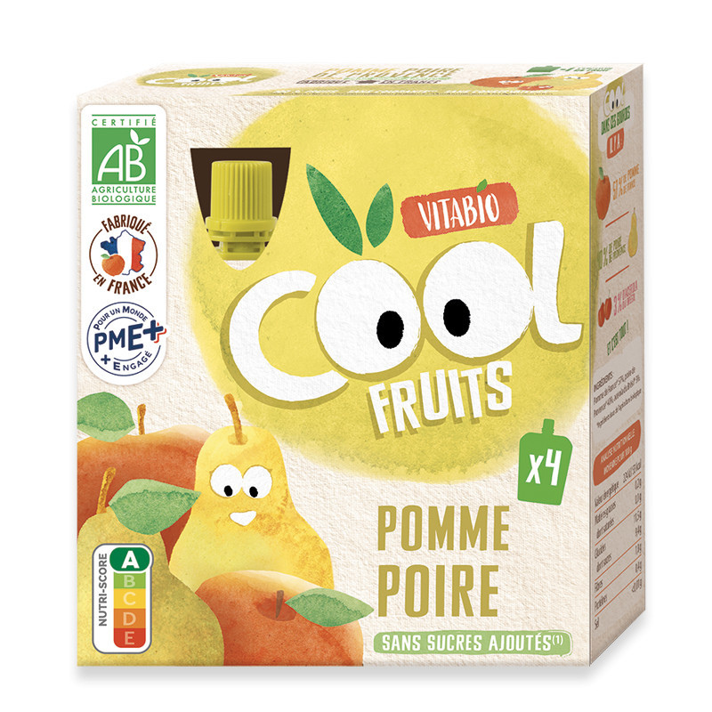 xx Vitabio Cool – Gourdes Fruits Pomme Poire de provence 4×90 g