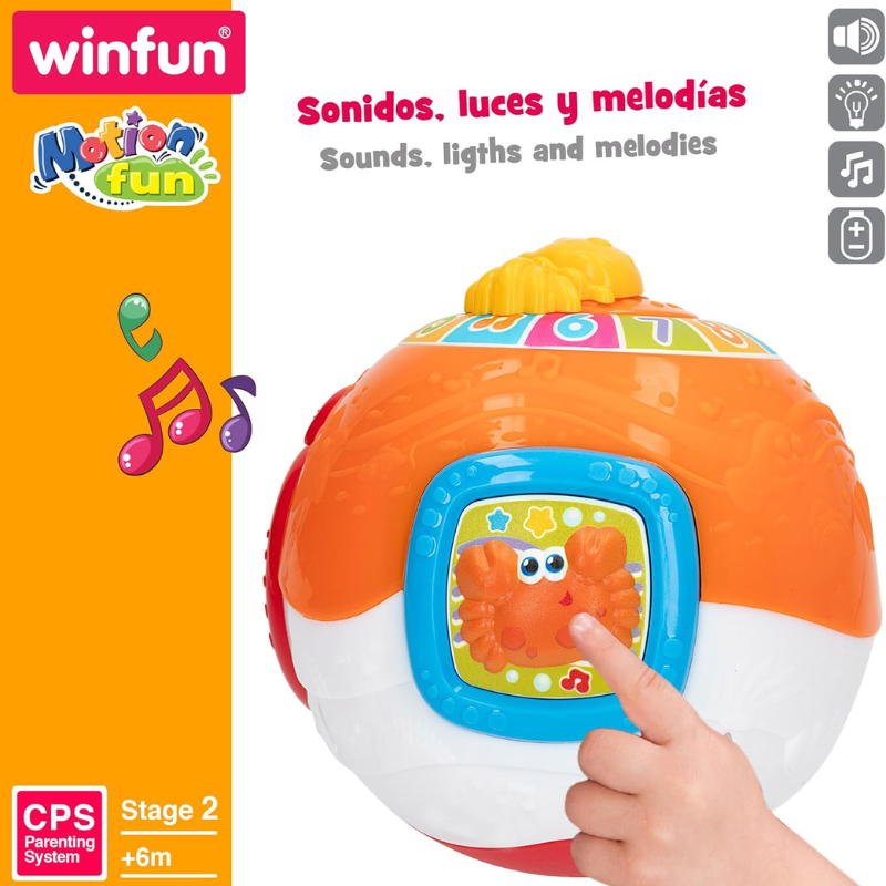 winfun, Balle Musicale avec lumière et Son, Balle avec Musique - 6M+