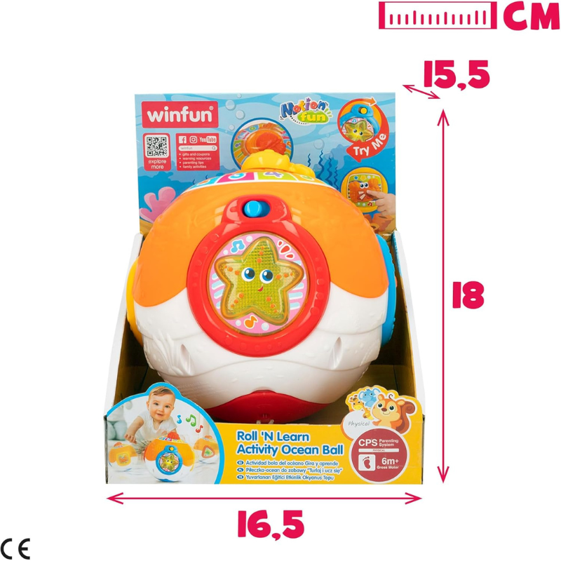 winfun, Balle Musicale avec lumière et Son, Balle avec Musique - 6M+