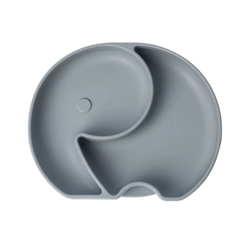 YUMMY Assiette Éléphant en Silicone avec Ventouse 4M+