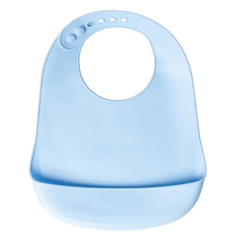 xx YUMMY Bavoir en Silicone avec Poche 9M+ - Bleu Ciel